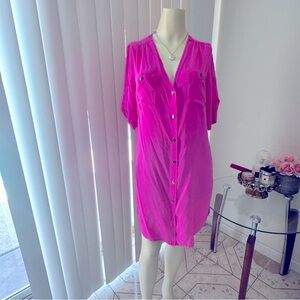 Amanda Uprichard Pink Button-Up Women's dress